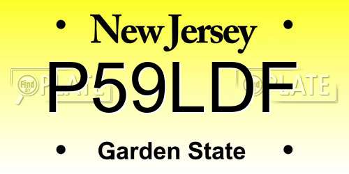 P59LDF New Jersey License Plate