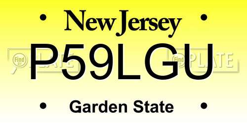 P59LGU New Jersey License Plate