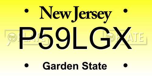 P59LGX New Jersey License Plate