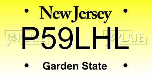 P59LHL New Jersey License Plate