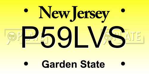 P59LVS New Jersey License Plate