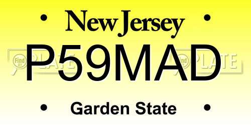 P59MAD New Jersey License Plate