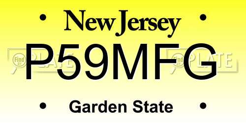 P59MFG New Jersey License Plate