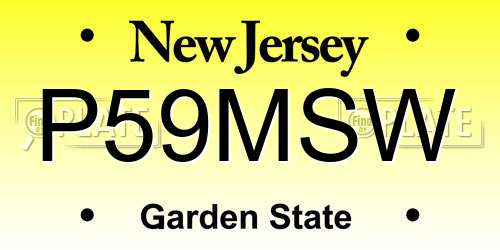 P59MSW New Jersey License Plate
