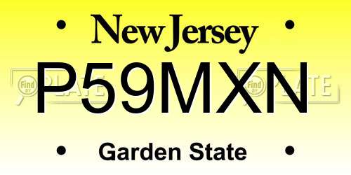 P59MXN New Jersey License Plate