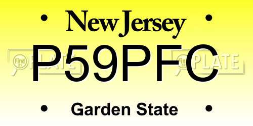 P59PFC New Jersey License Plate