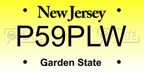 P59PLW New Jersey License Plate