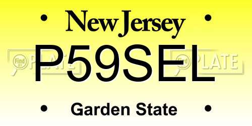 P59SEL New Jersey License Plate