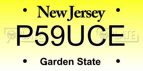 P59UCE New Jersey License Plate