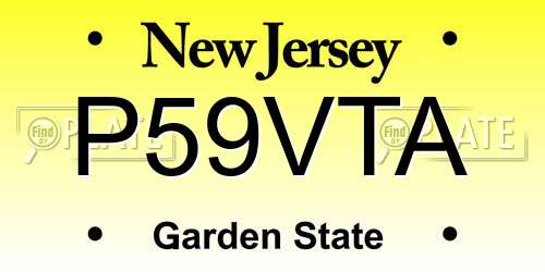 P59VTA New Jersey License Plate