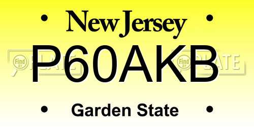 P60AKB New Jersey License Plate