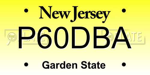 P60DBA New Jersey License Plate