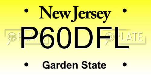 P60DFL New Jersey License Plate