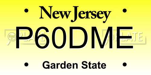 P60DME New Jersey License Plate
