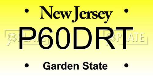 P60DRT New Jersey License Plate