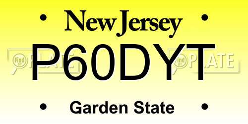 P60DYT New Jersey License Plate