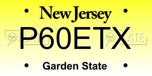 P60ETX New Jersey License Plate