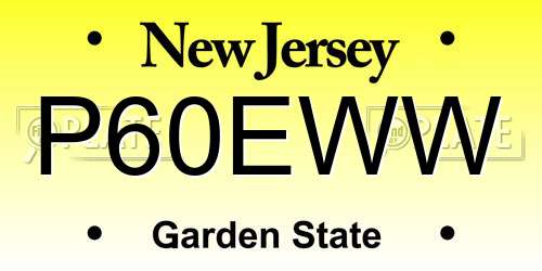 P60EWW New Jersey License Plate