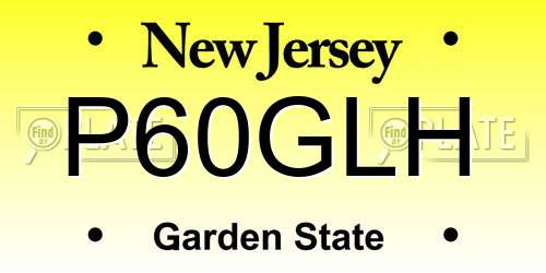 P60GLH New Jersey License Plate