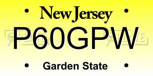 P60GPW New Jersey License Plate