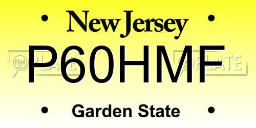 P60HMF New Jersey License Plate