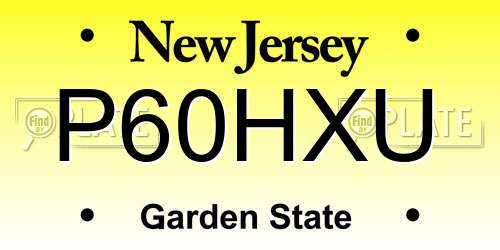 P60HXU New Jersey License Plate