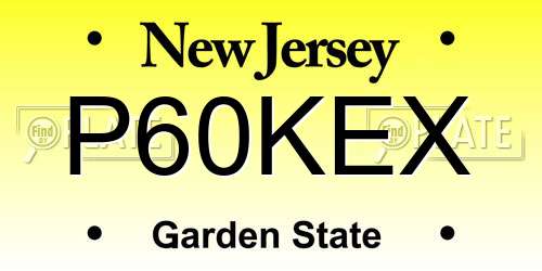 P60KEX New Jersey License Plate