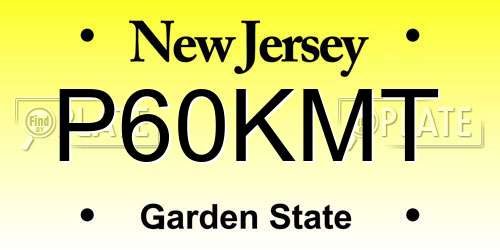 P60KMT New Jersey License Plate