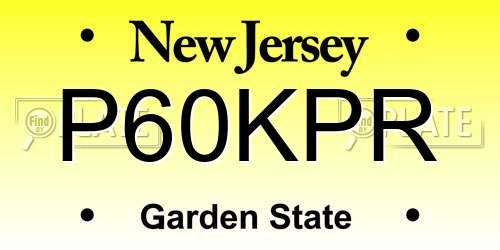 P60KPR New Jersey License Plate