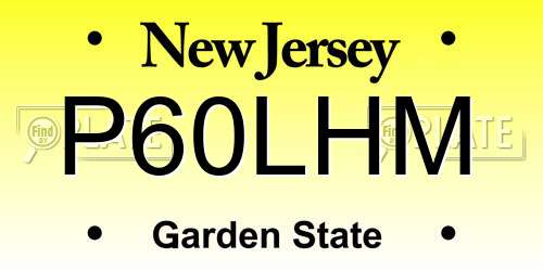 P60LHM New Jersey License Plate