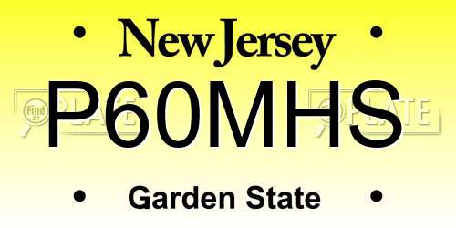 P60MHS New Jersey License Plate
