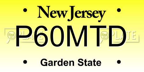 P60MTD New Jersey License Plate
