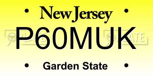 P60MUK New Jersey License Plate