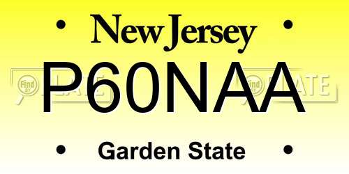 P60NAA New Jersey License Plate