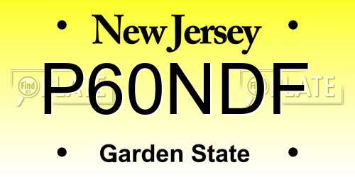P60NDF New Jersey License Plate