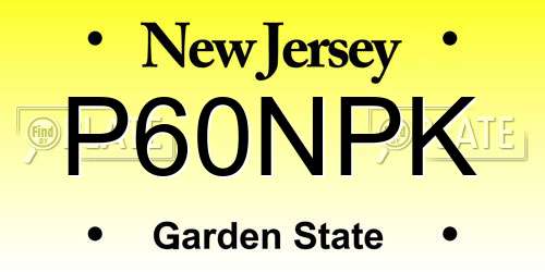 P60NPK New Jersey License Plate