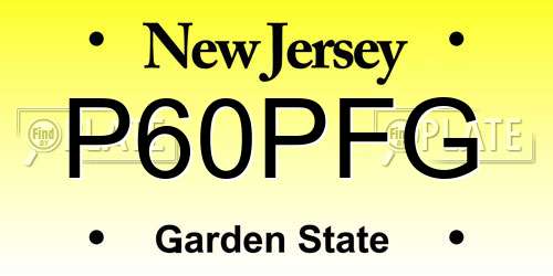 P60PFG New Jersey License Plate