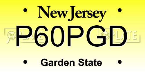 P60PGD New Jersey License Plate