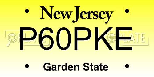 P60PKE New Jersey License Plate