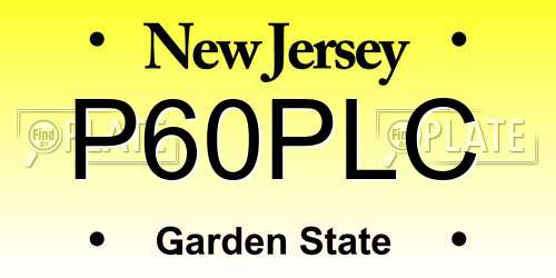 P60PLC New Jersey License Plate