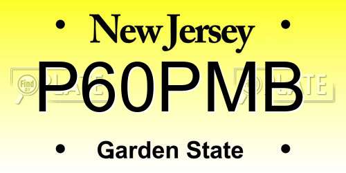 P60PMB New Jersey License Plate