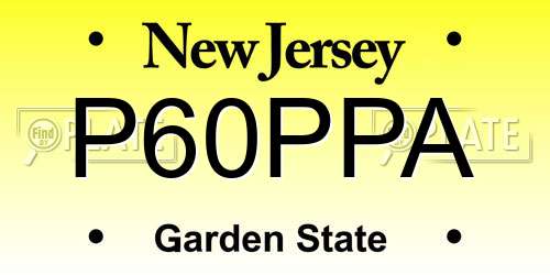 P60PPA New Jersey License Plate