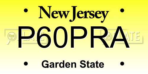 P60PRA New Jersey License Plate
