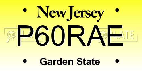 P60RAE New Jersey License Plate