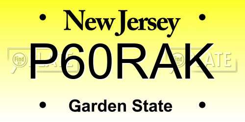 P60RAK New Jersey License Plate