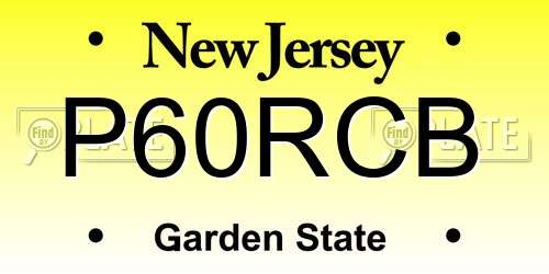 P60RCB New Jersey License Plate