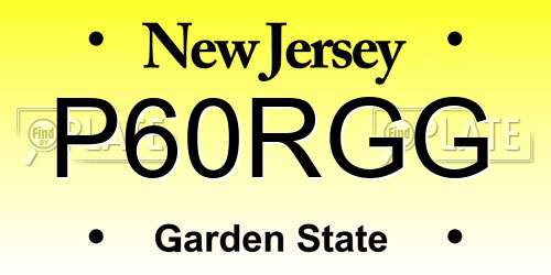 P60RGG New Jersey License Plate