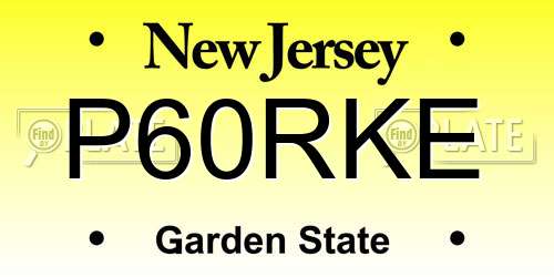 P60RKE New Jersey License Plate