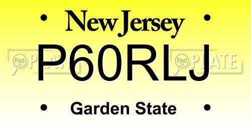 P60RLJ New Jersey License Plate
