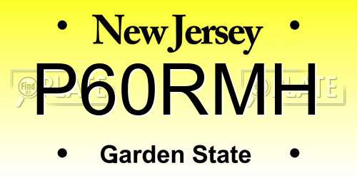 P60RMH New Jersey License Plate